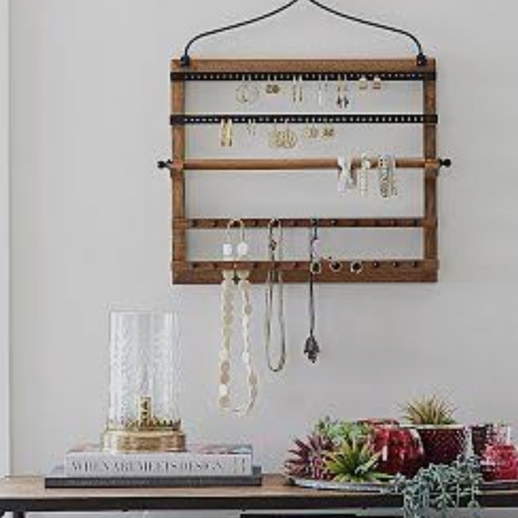 Pottery Barn Other - Wooden Jewelry Organizer with Black Accents